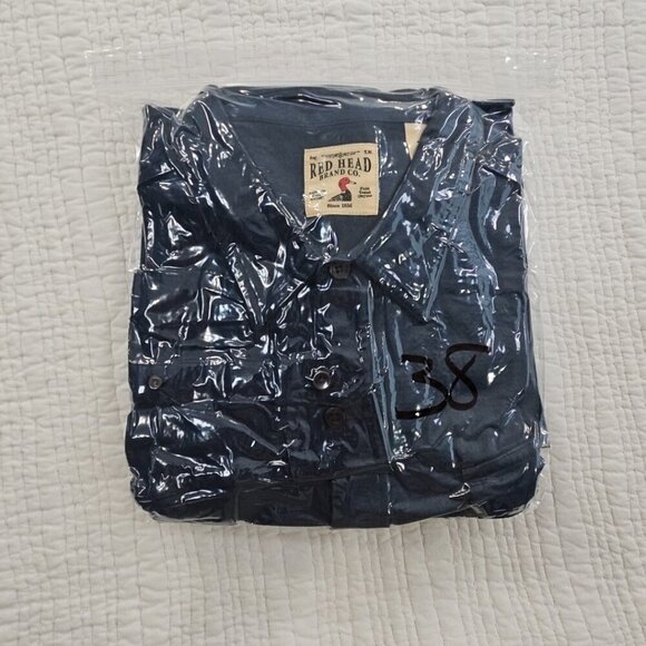 Red Head Brand Co. 2 Pocket Heavy Blue Flannel Shirt Men's 2XL Long Sleeve EUC - Picture 15 of 15